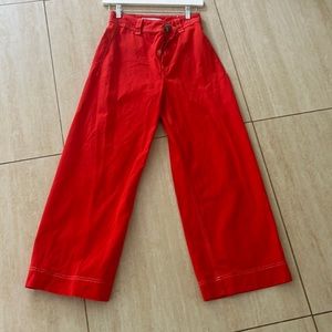Zara red denim pants